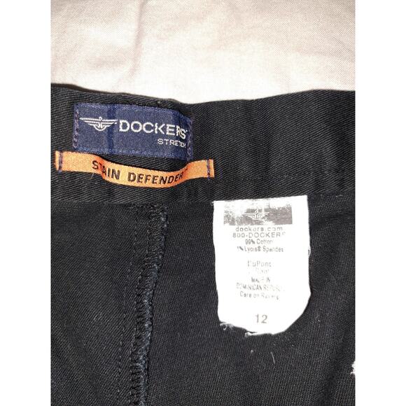 DOCKERS ATHLETIC GOLF SHORTS WOMENS SIZE 12 BLACK STRETCH 33W COMFY CASUAL #65 - Picture 5 of 5